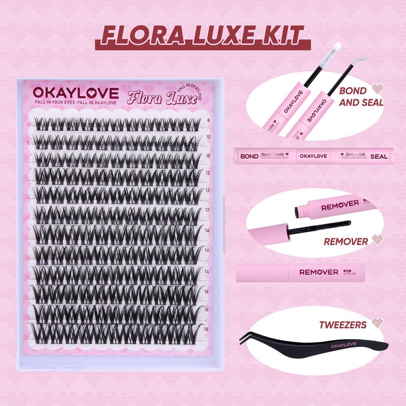 Flora Luxe Lash Cluster Kit | Bond & Seal & Remover | OkayLove