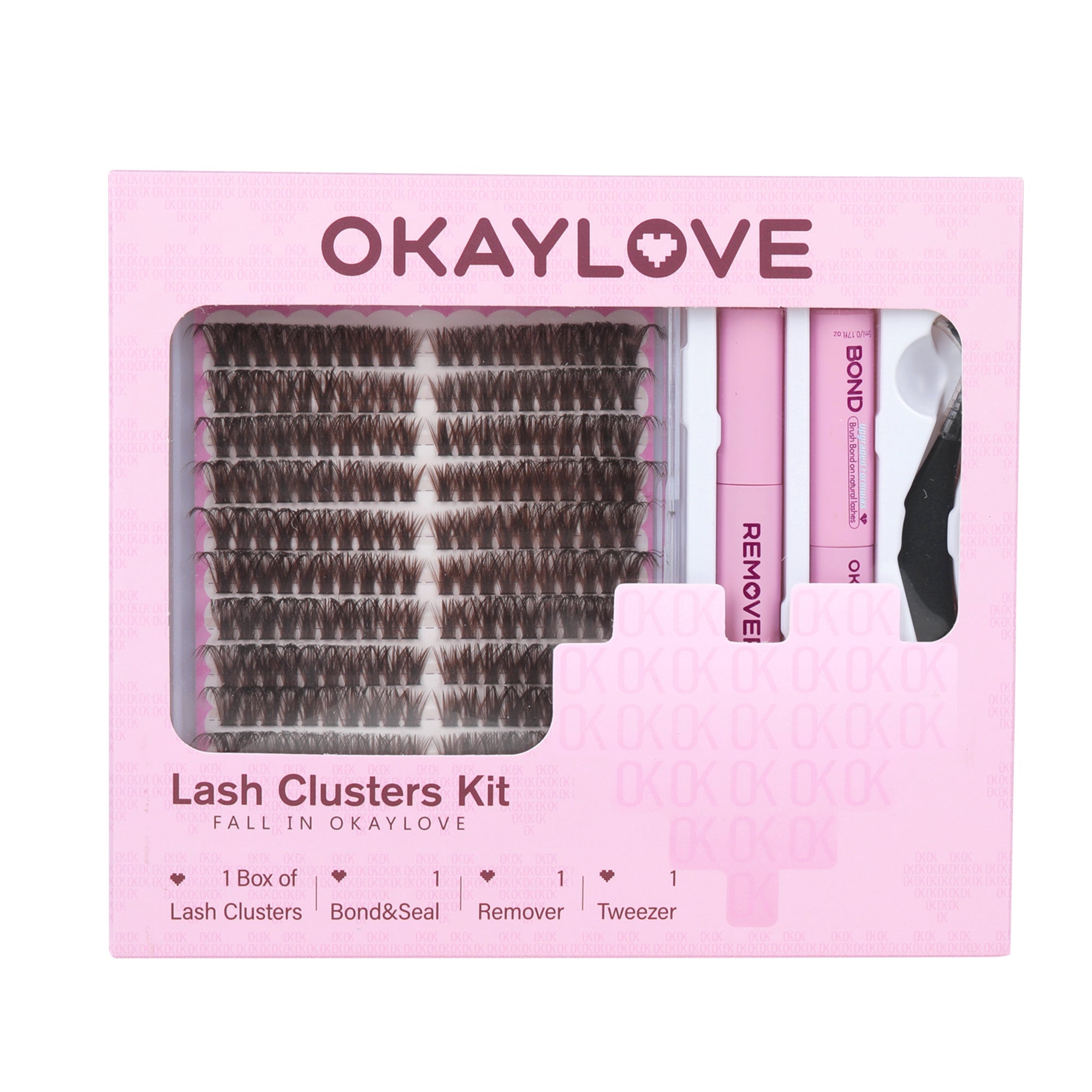 OKAYLOVE® Moka Eyelash Clusters Kit - Brown OKAYLOVE