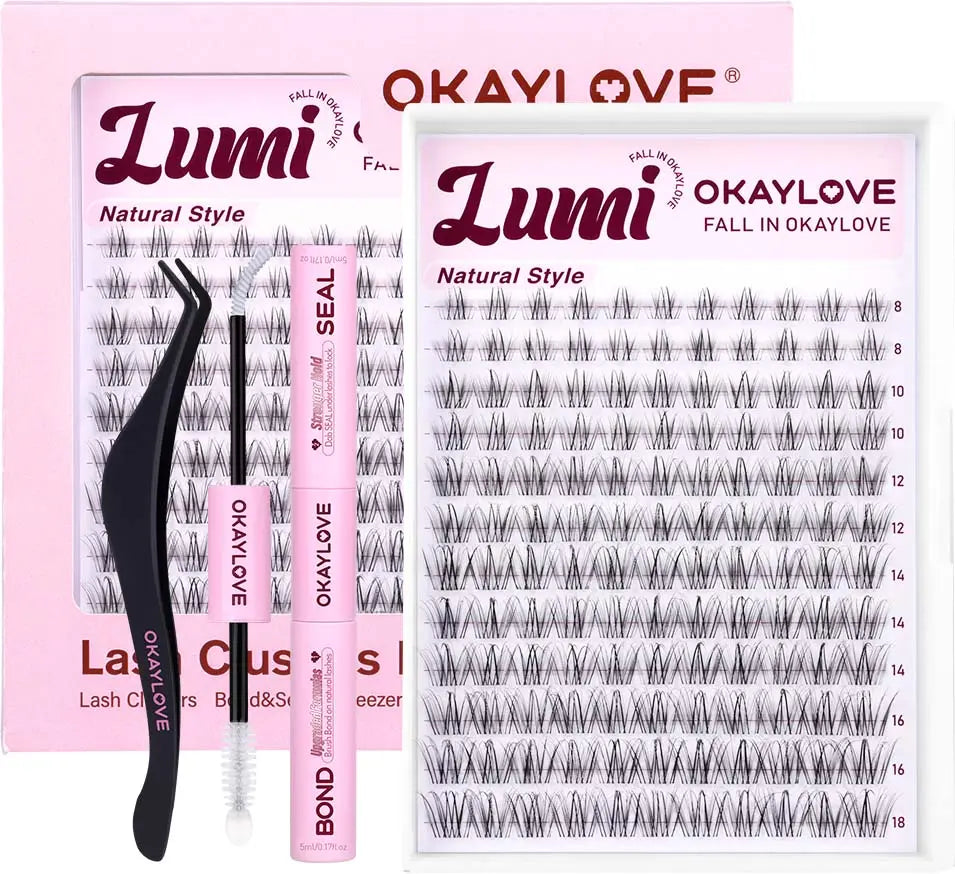 OKAYLOVE® Lumi Lash Clusters Kit | Natural Babe Lash Look| Wispy Lash Extension Kit for DIY Eyelash at Home for Natural Makeup Girl Gifts #Summervibes DealsForYouDays OKAYLOVE