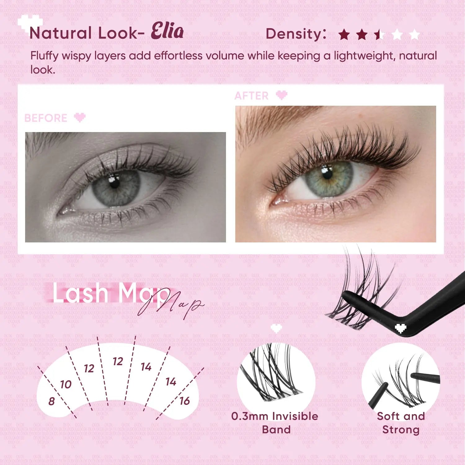 OKAYLOVE Elia | Brown Elia Lash Clusters Kit | CD Curl Wispy Lash Extension Kit | Look Like Real Lashes DIY Eyelash at Home for Natural Makeup Girl Gifts #backtoschool #sohochic OKAYLOVE