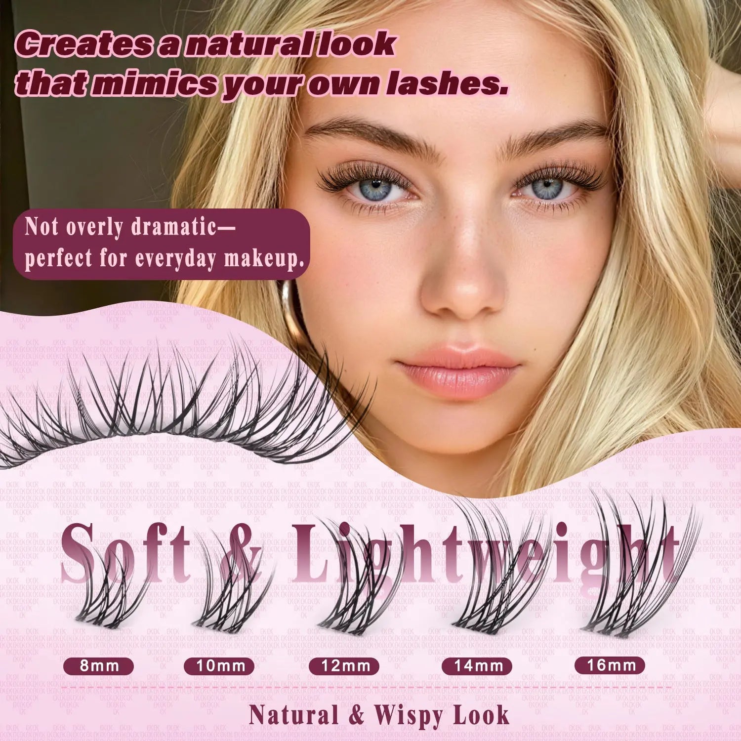 OKAYLOVE Elia | Brown Elia Lash Clusters Kit | CD Curl Wispy Lash Extension Kit | Look Like Real Lashes DIY Eyelash at Home for Natural Makeup Girl Gifts #backtoschool #sohochic OKAYLOVE