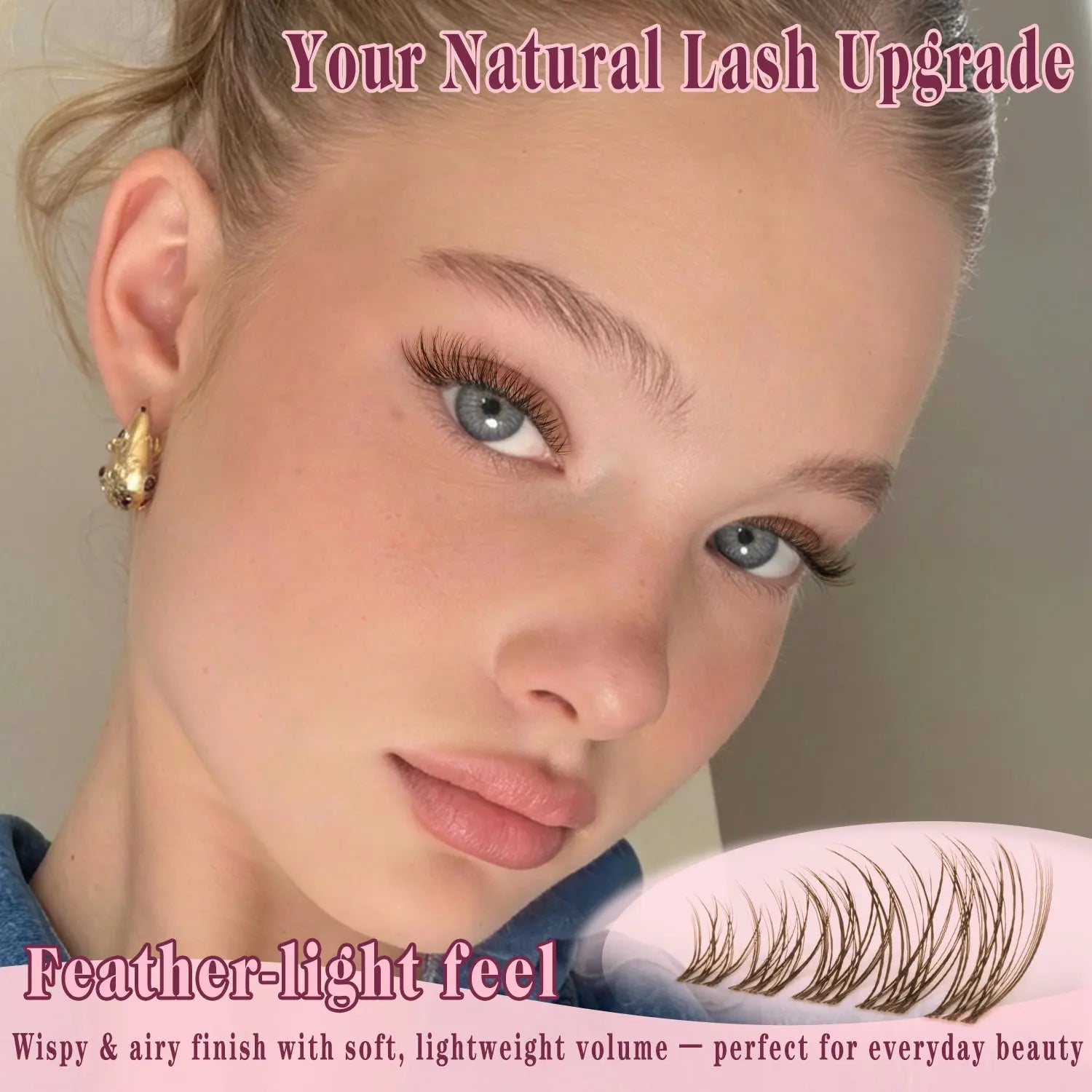 OKAYLOVE Elia | Brown Elia Lash Clusters Kit | CD Curl Wispy Lash Extension Kit | Look Like Real Lashes DIY Eyelash at Home for Natural Makeup Girl Gifts #backtoschool #sohochic OKAYLOVE