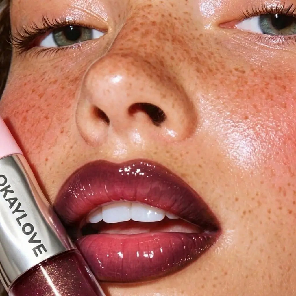 OKAYLOVE Peel&Glow 2-in-1 Lip Stain & Shimmer Gloss Duo, Long Lasting Lip Stain, Hydrating Non Sticky Glossy Lip Makeup OKAYLOVE