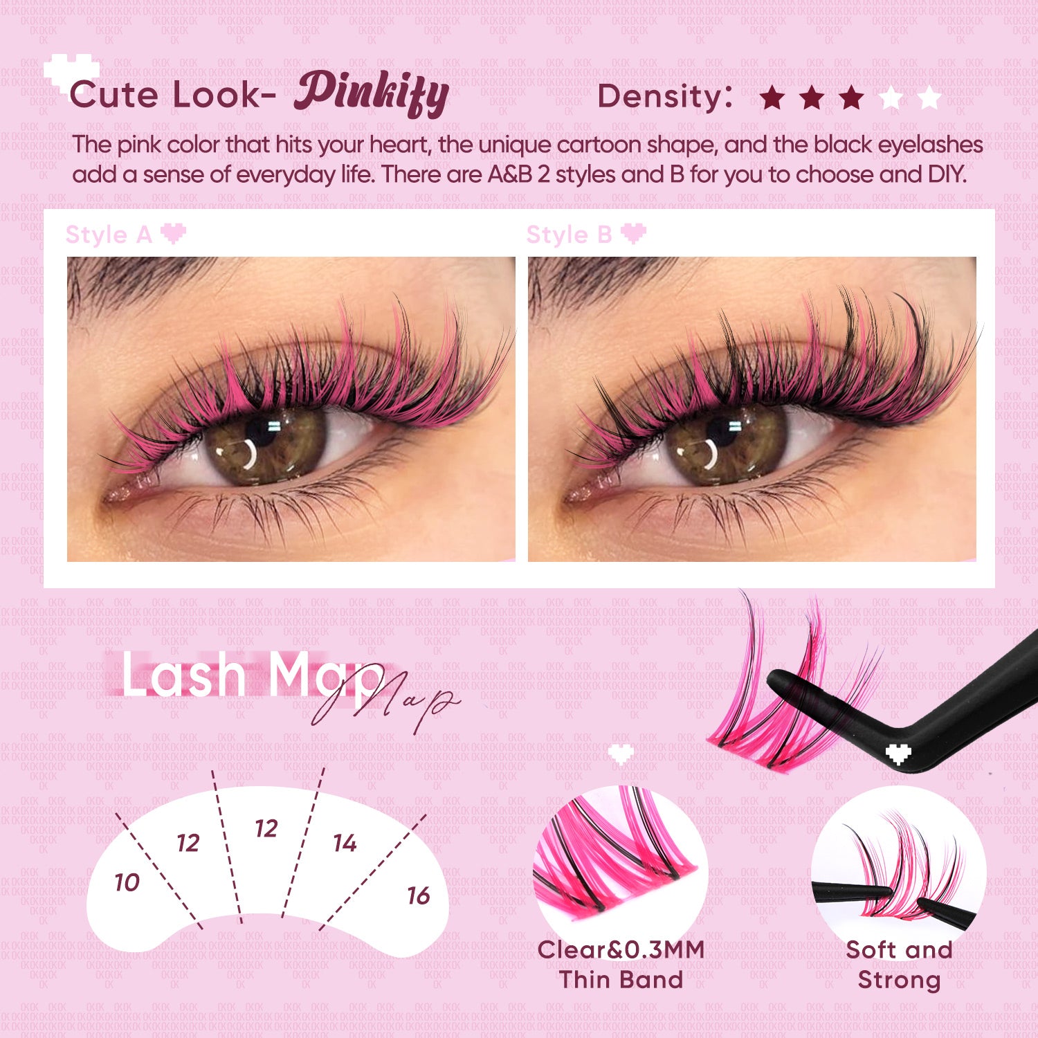 OKAYLOVE® Pinkify Eyelash Clusters Kit