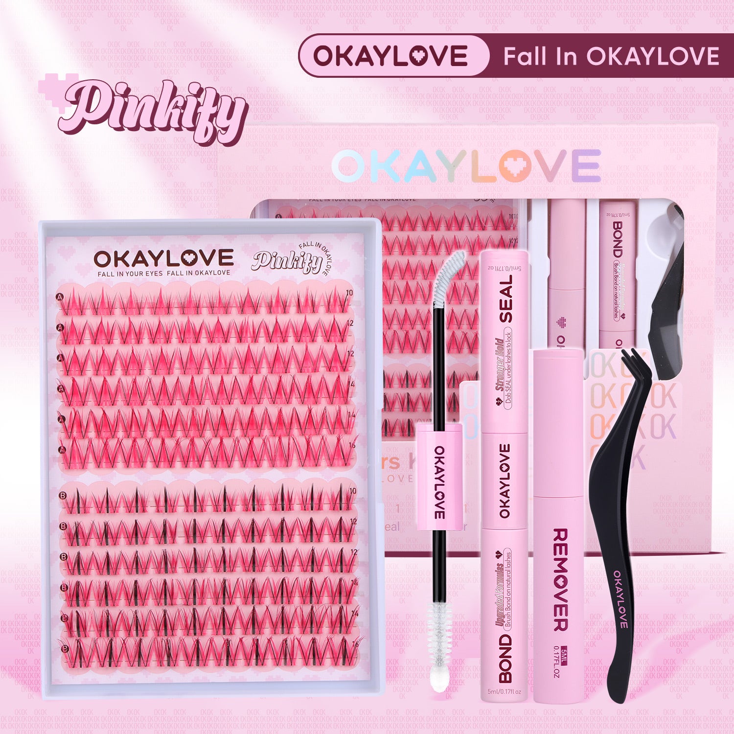 OKAYLOVE® Pinkify Eyelash Clusters Kit