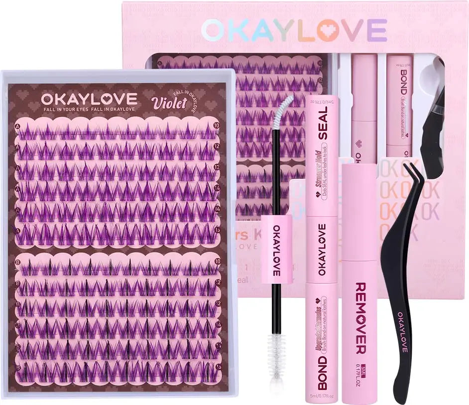 OKAYLOVE® Violet Eyelash Clusters Kit OKAYLOVE