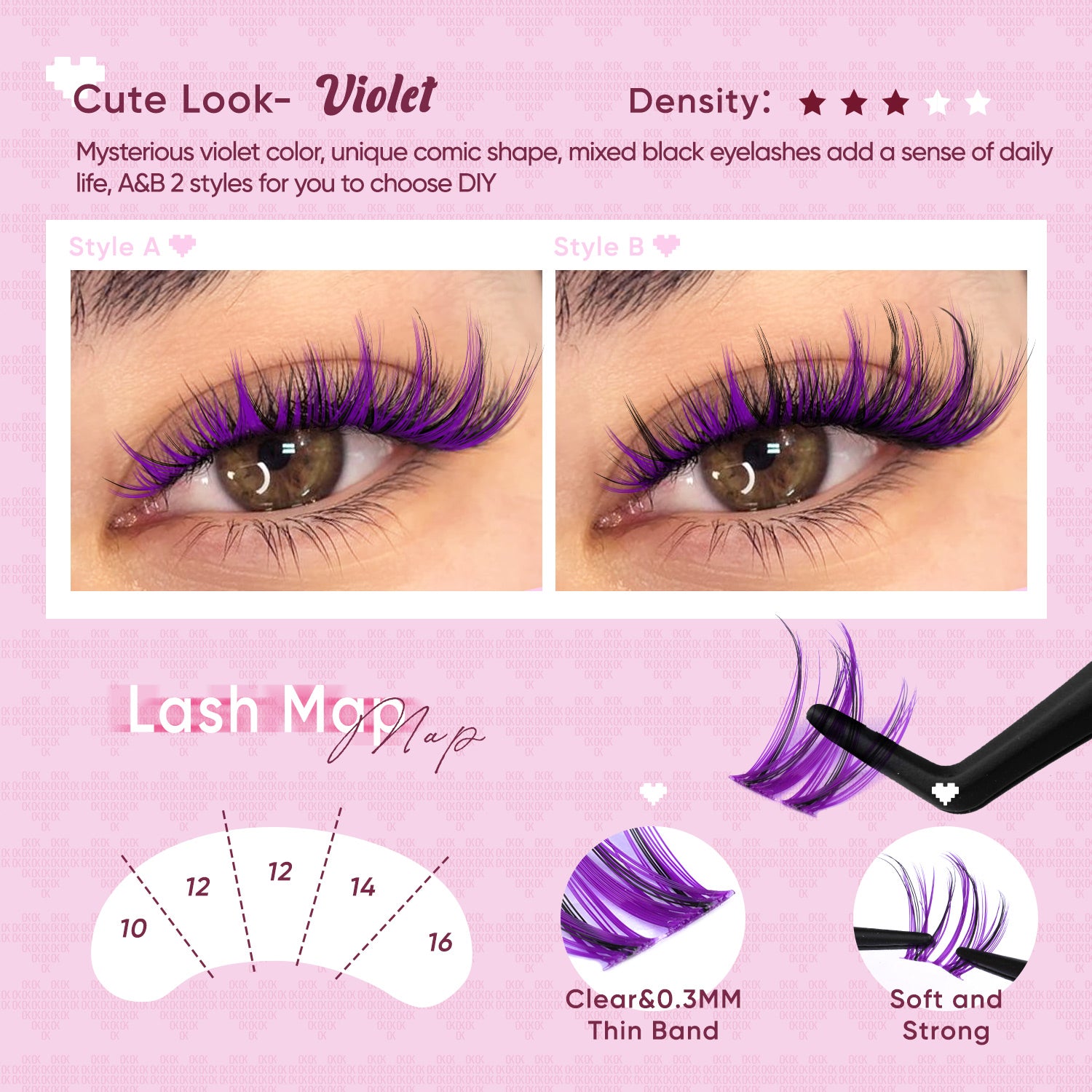 OKAYLOVE® Violet Eyelash Clusters Kit