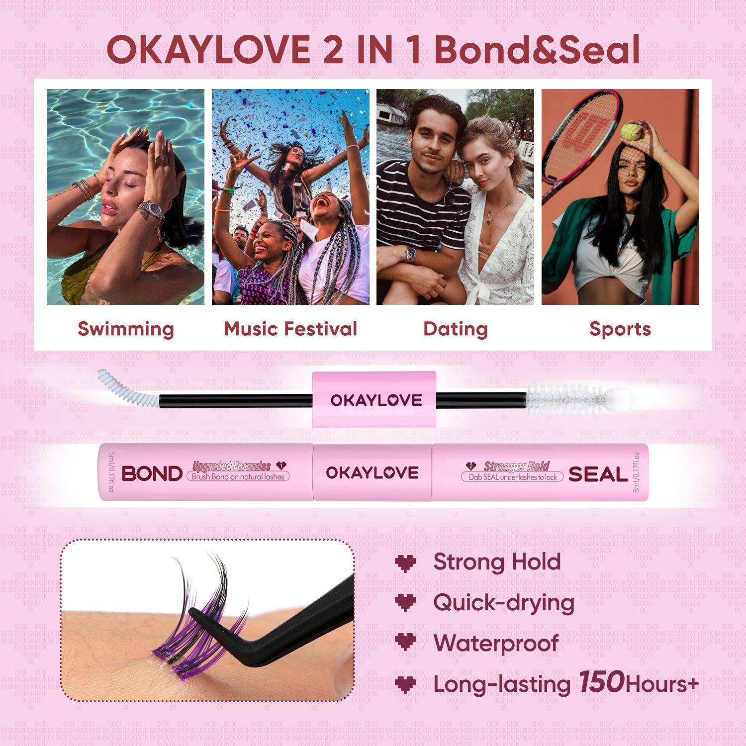 OKAYLOVE® Violet Eyelash Clusters Kit