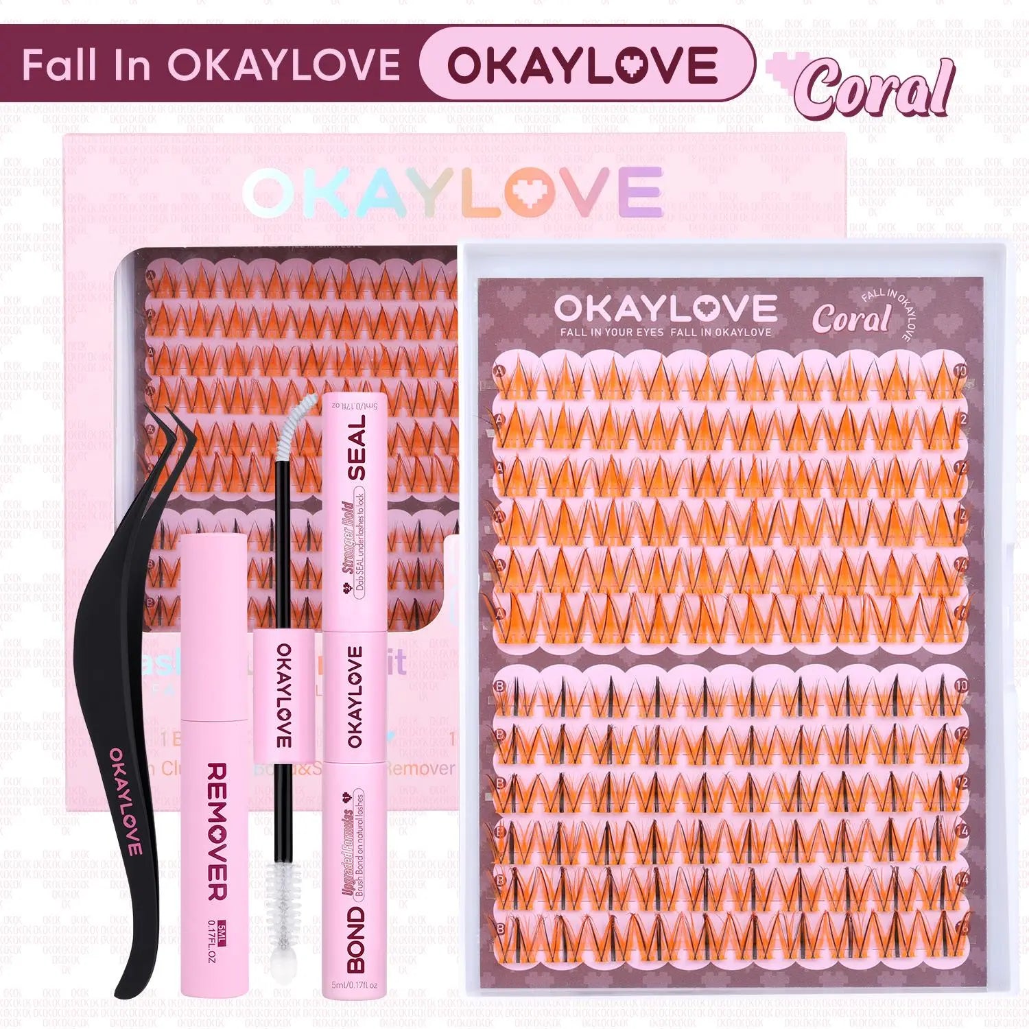 OKAYLOVE® Coral Eyelash Clusters Kit OKAYLOVE