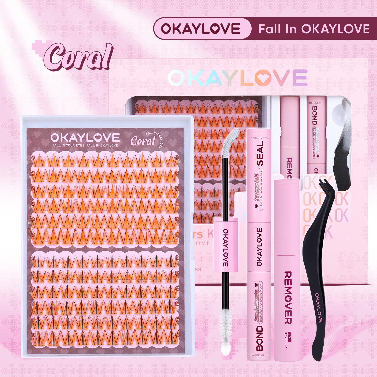 OKAYLOVE® Coral Eyelash Clusters Kit