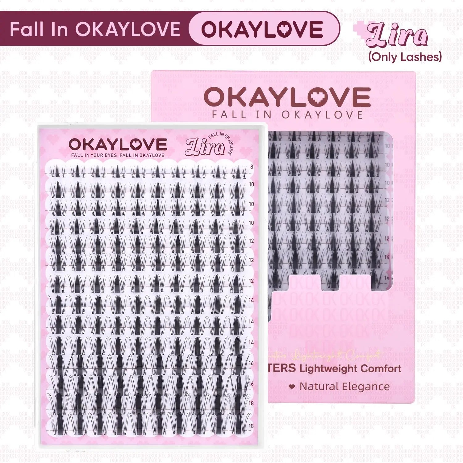 OKAYLOVE® Lira Lash Clusters Kit with 1-2 Weeks Long-lasting Lash Bond and Seal, Tweezers and  Eyelash Remover for DIY at Home for Natural Clean Girls Makeup Gifts DealsForYouDays OKAYLOVE