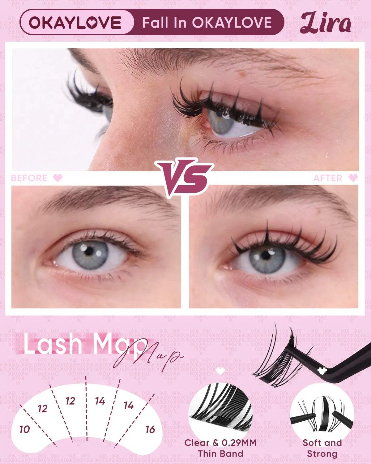 OKAYLOVE® Lira Eyelash Clusters Kit OKAYLOVE