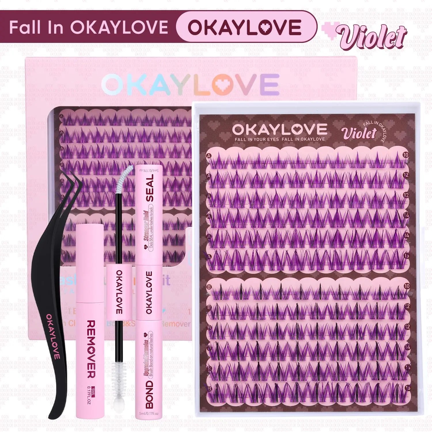 OKAYLOVE® Violet Eyelash Clusters Kit OKAYLOVE